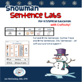 Snowman Sentence Lab and Activities  for Special Education