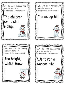 Snowman Sentence Scoot by Lora Hertel | TPT