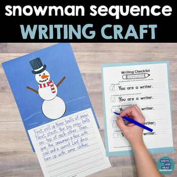 Preview of Snowman Sequence Writing Craft- Procedural Winter Writing Craftivity 