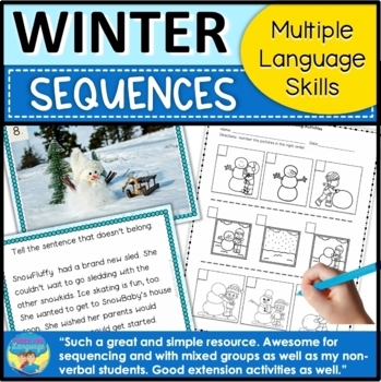 Preview of Winter Snowman Sequencing Activities | Language Skills for Mixed Groups