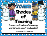 Snowman Shades of Meaning Verb and Adjective Practice & Sn
