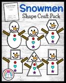 Snowman Shape Craft: Winter Activity Pack for Kindergarten