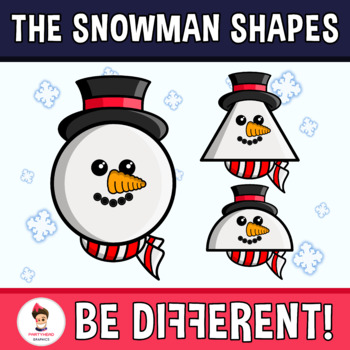 Preview of Snowman Shapes Clipart Geometry Math 2D Winter January February