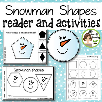 Snowman Shapes Emergent Reader and Shape Recognition Activities | TpT