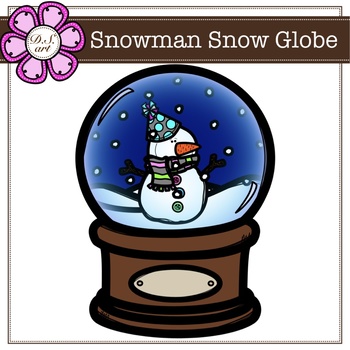 Preview of Snowman Snow Globe digital clipart (color and black&white)