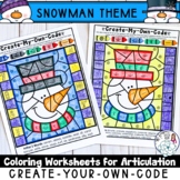 Snowman Speech Therapy Activities : Create-Your-Own-Code W