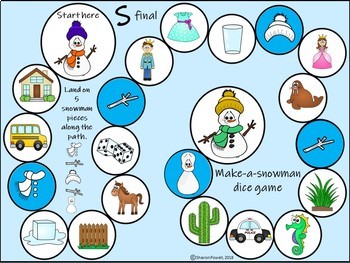 S Words Speech Therapy Games Snowman - Sea of Knowledge