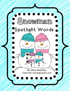 Preview of Snowman Spotlight Words