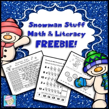 Preview of Winter Math and Literacy Packet Kindergarten, First Grade FREE