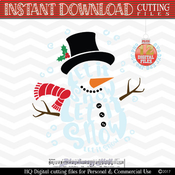 Download Snowman Svg Let It Snow Svg 2 In 1 Christmas Svg Snow Tpt