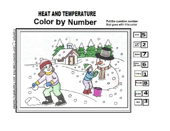 Preview of Snowman Color by Number - Temperature Conversions