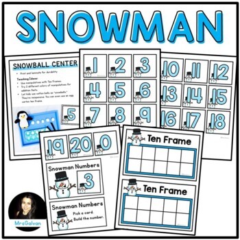Preview of FREE Snowman Numbers and Ten Frames Winter theme