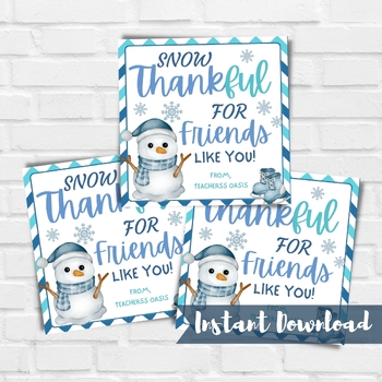 Smiling Snowman Printable Holiday Gift Tags (Instant Download)