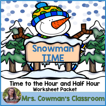 Preview of Snowman Time: A Winter Time to the Hour and Half Hour Packet