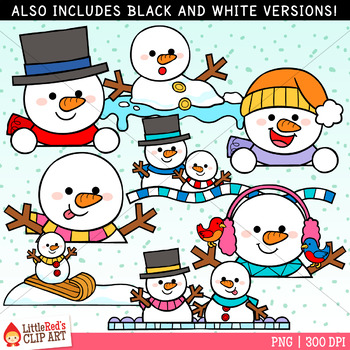 Snowman Toppers Clip Art by LittleRed | TPT