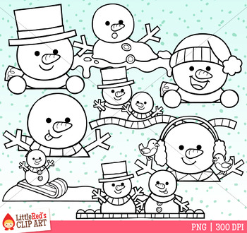 Snowman Toppers Clip Art by LittleRed | TPT