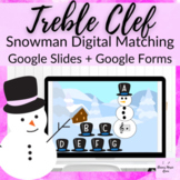 Snowman Treble Clef Digital Matching Game for Google Slide