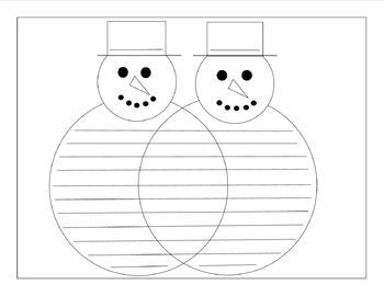 Preview of Snowman Venn Diagram Winter