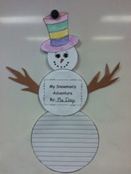 Preview of Snowman Writing and Art Project