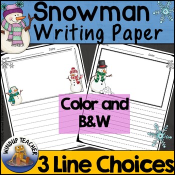 Preview of Snowman Writing Paper - Draw, Color and Write Activity Papers for Winter
