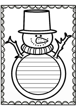 Snowman Writing Template by WonderfulWorksheets123 TPT