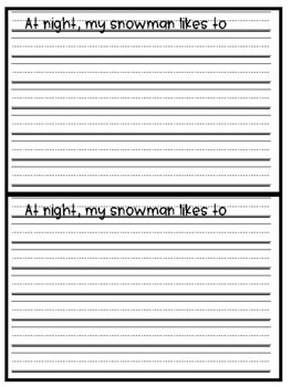 Snowman at Night: Writing sheet for Craftivity | TPT