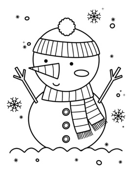 Preview of Snowman coloring page / Hombre de nieve para colorear