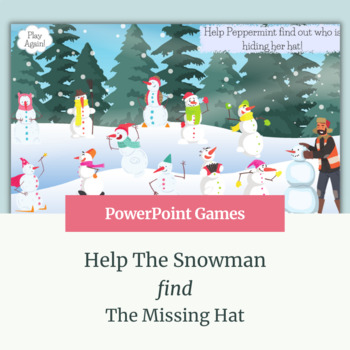 Preview of Snowman's Missing Hat- Interactive PowerPoint Game