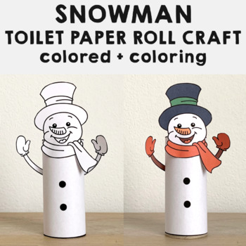 Christmas toilet paper roll craft Printable Decoration Winter Holiday  Coloring