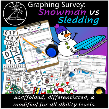 Preview of Snowman vs Sledding Survey | Graphing Survey | Comparison | Special Education