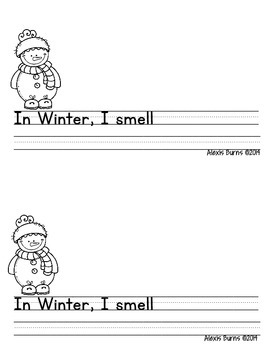Preview of Snowman/Winter 5 Senses Book