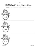 Snowmen 2-Digit Addition and Subtraction with Place Value blocks