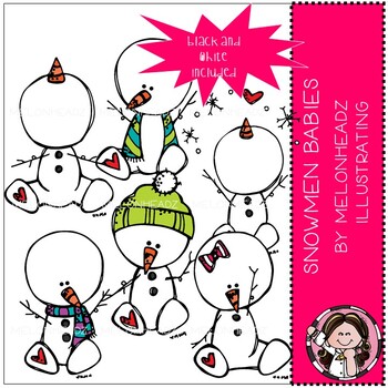 Snowmen Babies clip art - Mini - Melonheadz Clipart by Melonheadz