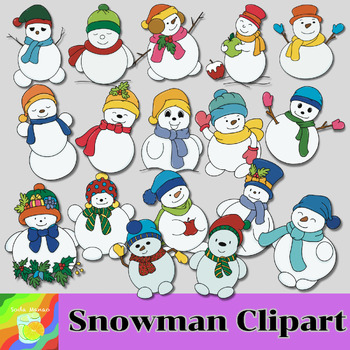 Snowman Clipart, Winter Clipart, Snowman Clip Art by SodaManao | TPT