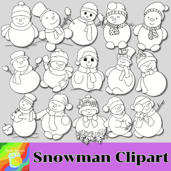 Snowman Clipart, Winter Clipart, Snowman Clip Art by SodaManao | TPT