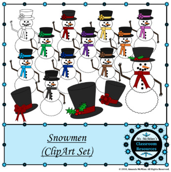 Snowmen - (ClipArt Set) by Ms McMinn's Classroom Resources | TPT