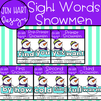 Preview of Snowmen Clipart - Sight Word Bundle {Jen Hart Clipart}