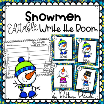 Preview of Snowmen- Editable Write the Room