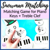 Snowman Piano Matching Game for Music Centers or Piano Lessons