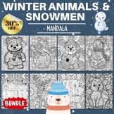 Snowmen | Polar Bears Mandala Coloring Pages - Fun Winter 