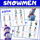 Snowmen Same and Different Sorting Winter Activity January