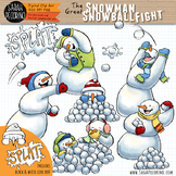 Snowmen Snowball Fight Clip Art