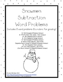 Snowmen Subtraction Word Problems