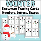 Snowmen Tracing Cards | Winter Tracing Practice | Letters,