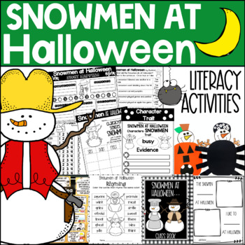 Preview of Snowmen at Halloween Book Companion Activities Reading Comprehension Craft