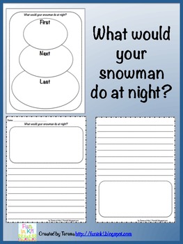 Preview of Snowmen at Night Graphic Organizer and Writing