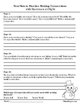 Snowmen at Night Lesson Plans & Activities Package, First Grade (CCSS)