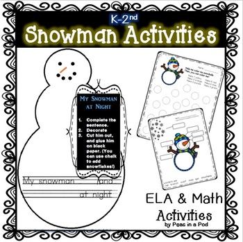 Preview of 1st Day of Winter Activities Snowmen at Night Craft Sneezy the Snowman