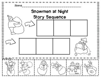 Snowmen at Night Story Sequence by MrsPoncesTk | TpT
