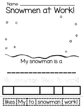 Preview of Snowmen at Work! Activities